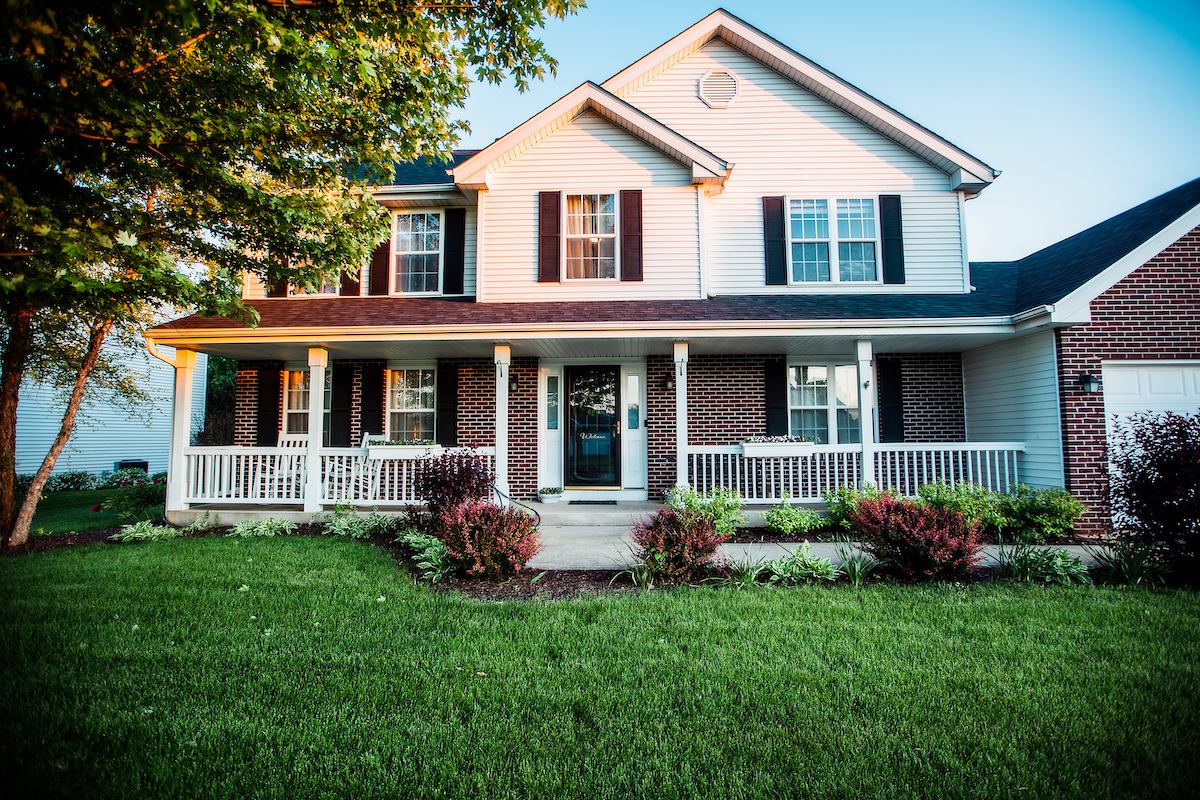 two story home with front porch